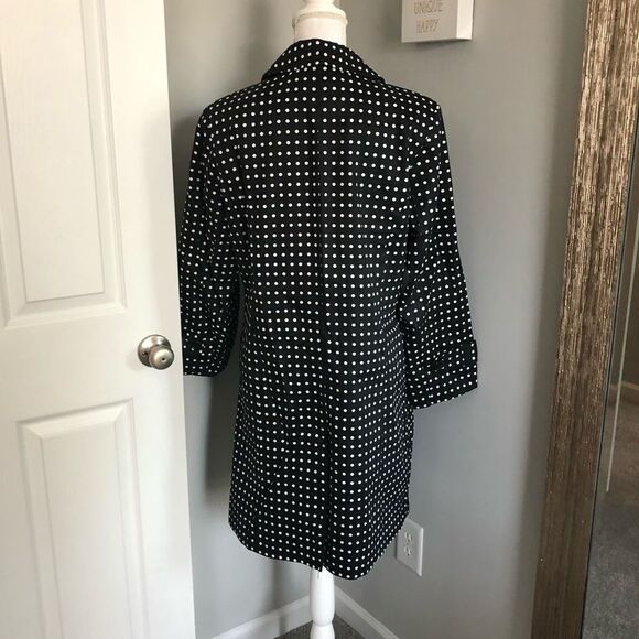 Tally Ho Black & White Polka Dot All Weather Trench Coat - Picture 5 of 6